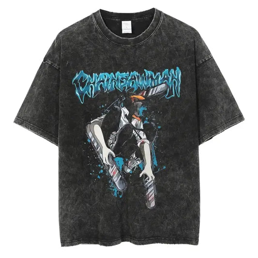 CHAINSAW MAN TEE - (BLUE)